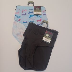 Nobo Hipster Dog Print + Blk Underwear Panties Sz XL 15 17